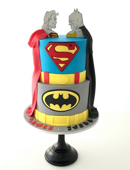 Superman & Batman Cake - Make Our Cake